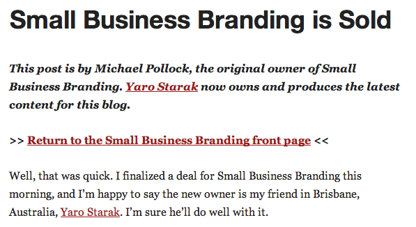 Small Business Branding Is Sold